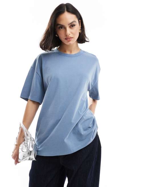 Camiseta extragrande con lavado azul de ASOS DESIGN