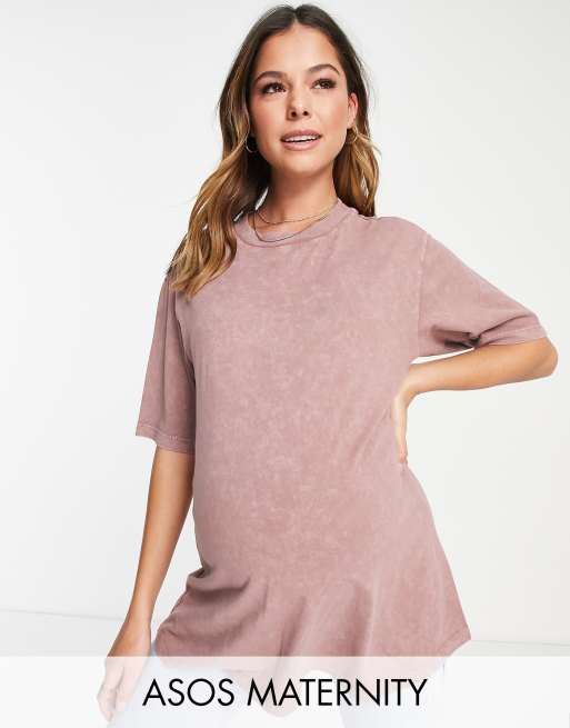 Camiseta extragrande con lavado visón de ASOS DESIGN Maternity