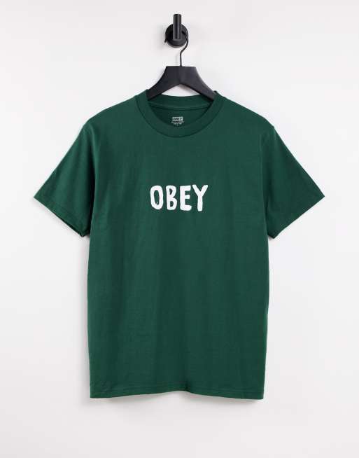 Camiseta extragrande con logo grande de texto de Obey