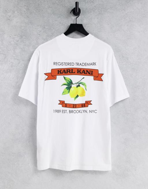 Camiseta extragrande con logo retro de fruta de Karl Kani