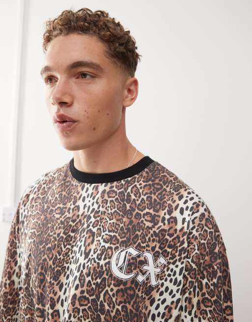 Camiseta Estampada Camiseta Manga Larga Leopardo Camiseta Sexy De