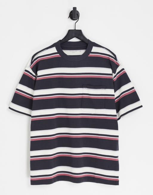 Camiseta extragrande negra a rayas de Abercrombie & Fitch