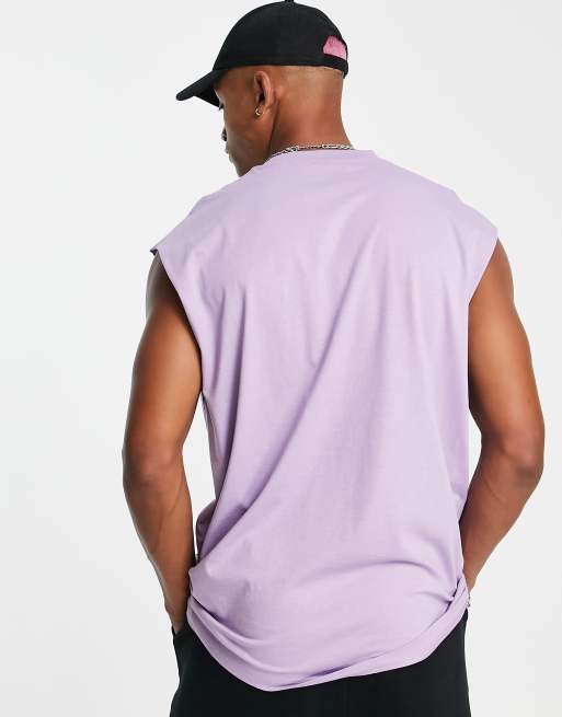 Camiseta extragrande violeta sin mangas de ASOS DESIGN , 2 de 4