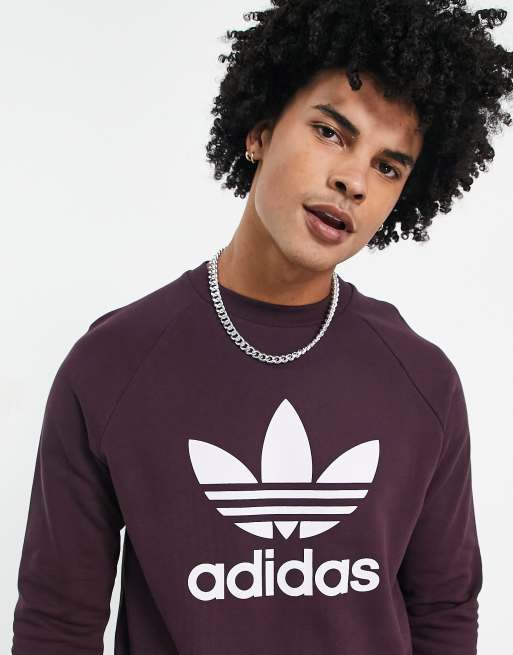 Camiseta granate con trebol adicolor de adidas Originals
