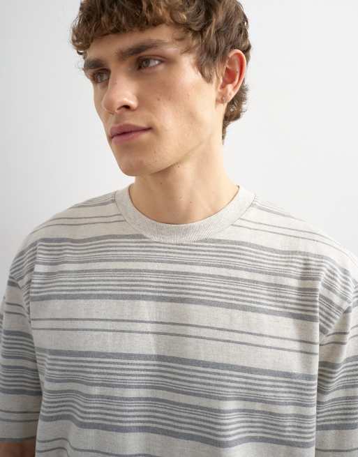 Camiseta gris a rayas holgada de Topman, 5 de 5