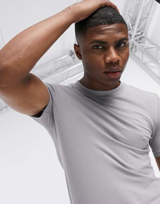 Camiseta gris ajustada de ASOS DESIGN