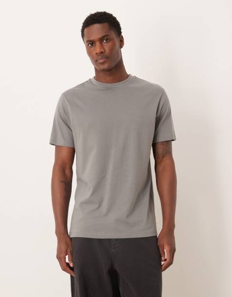 Camiseta gris básica de corte estándar Essentials de ASOS DESIGN - view 1