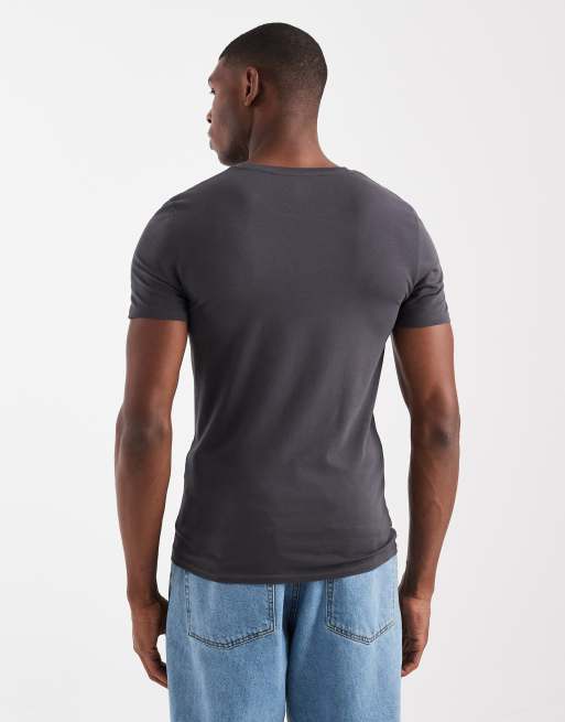 Camiseta gris carbón básica ajustada de ASOS DESIGN , 3 de 5