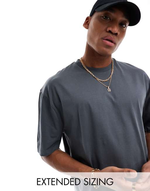 Camiseta gris carbón básica extragrande de ASOS DESIGN 