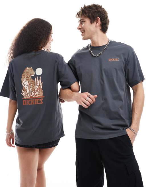 Camiseta gris carbón con estampado en la espalda Seeley Lake de Dickies
