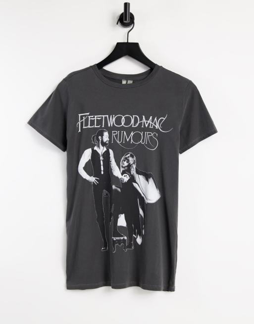 Camiseta gris carbón extragrande con estampado del grupo musical Fleetwood Mac de ASOS DESIGN