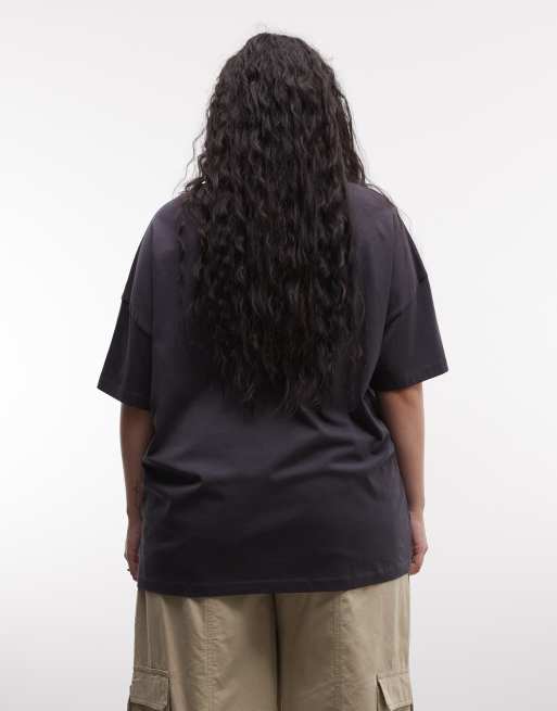 Camiseta gris carbón extragrande con estampado gráfico veraniego de Noisy May Curve, 4 de 4