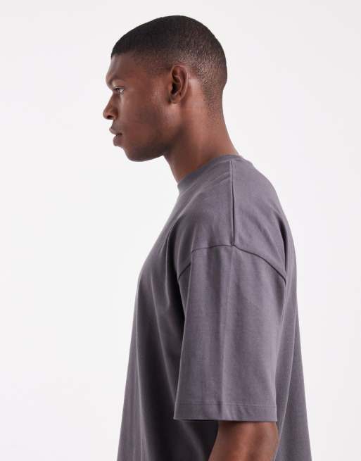 Camiseta gris carbón extragrande de tejido grueso de ASOS DESIGN   , 4 de 5