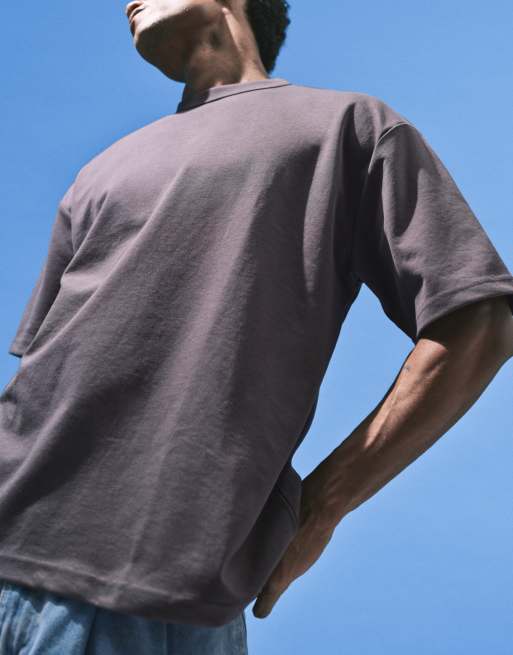 Camiseta gris carbón extragrande de tejido grueso de mezcla de algodón breatheMAX™ de ASOS DESIGN, 3 de 5