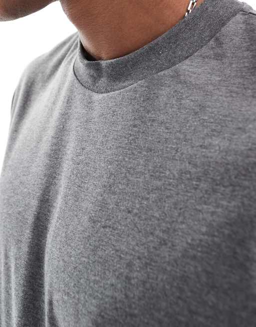 Camiseta gris carbón jaspeado básica de corte cuadrado holgado de ASOS DESIGN, 2 de 4