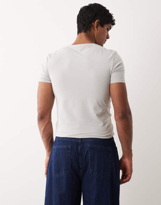 Camiseta gris claro ajustada básica Essentials de ASOS DESIGN, 5 de 5
