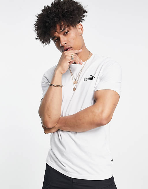 Hombre Tops | Camiseta gris claro básica con logo pequeño de PUMA - ZD56558