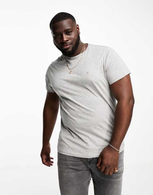 Camiseta gris claro con cuello redondo de French Connection Plus