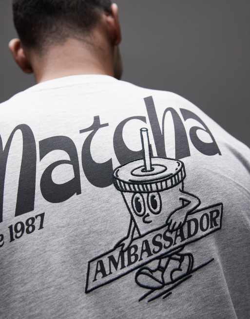 Camiseta gris claro con estampado en la espalda "Matcha" de Napapijri, 5 de 5