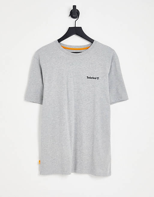 Hombre Tops | Camiseta gris claro con logo pequeño estampado de Timberland - DA64020