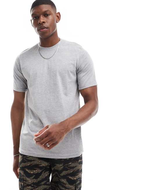 Camiseta gris claro jaspeado con mangas vueltas de Don't Think Twice