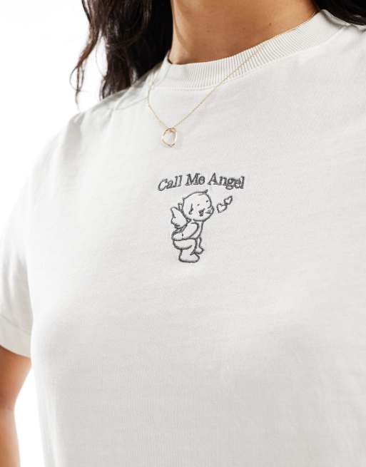 Camiseta gris clásica con estampado gráfico de ángel de Cotton On, 3 de 4