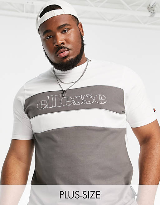 Hombre Tops | Camiseta gris con diseño color block y logo de ellesse Plus - ZU78667
