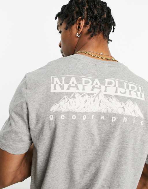 Camiseta gris con estampado en la espalda Seba de Napapijri