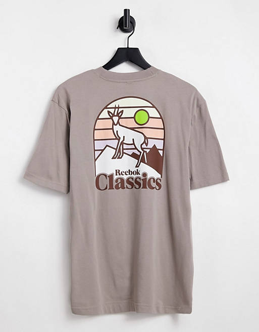 Hombre Other | Camiseta gris con estampado gráfico de acampada exclusiva en ASOS de Reebok - YC98324