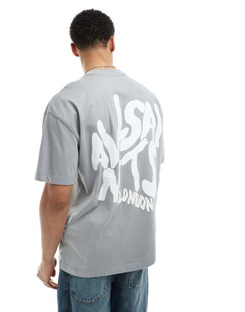 Camiseta gris con estampado trasero Orlando de AllSaints - view 1