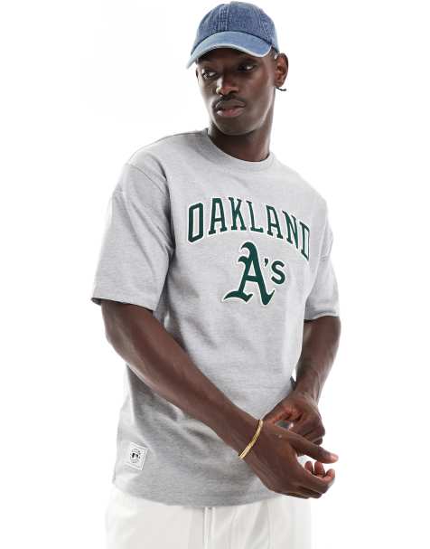 Camiseta gris con logo de los Oakland Athletics en contraste de New Era - view 1