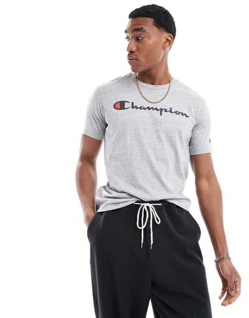 Camiseta gris con logo en el pecho de Champion ASOS