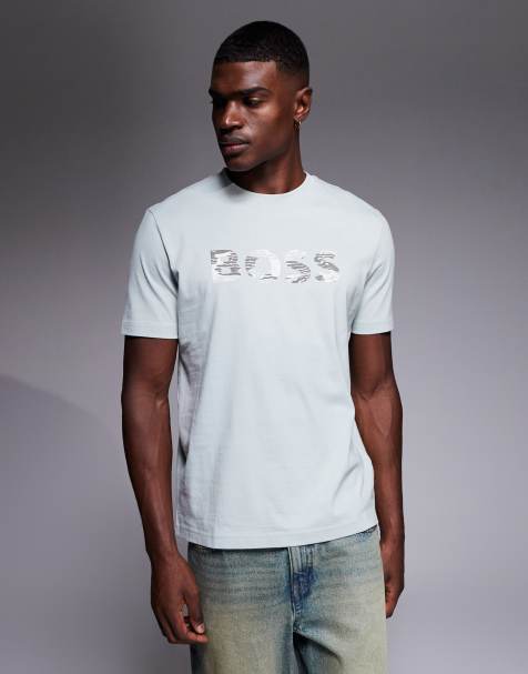 Camiseta gris con logo estampado en el pecho Insignia de BOSS Orange - view 1