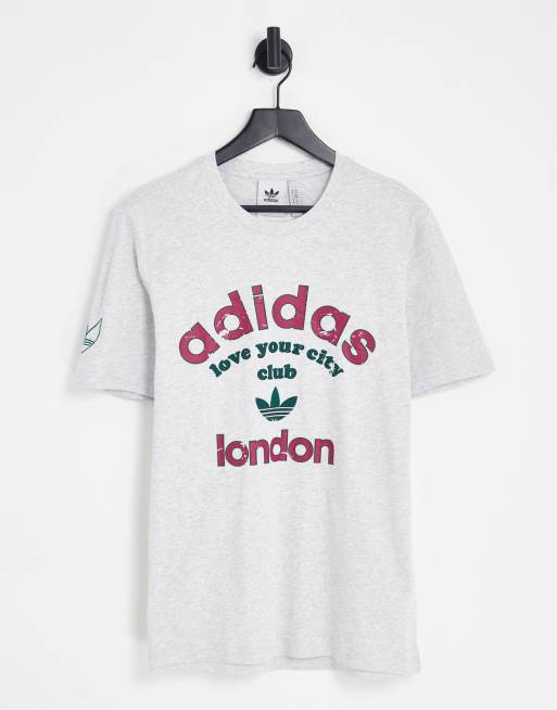 Autorizar tormenta Sabio Camiseta gris con logo London de adidas Originals | ASOS