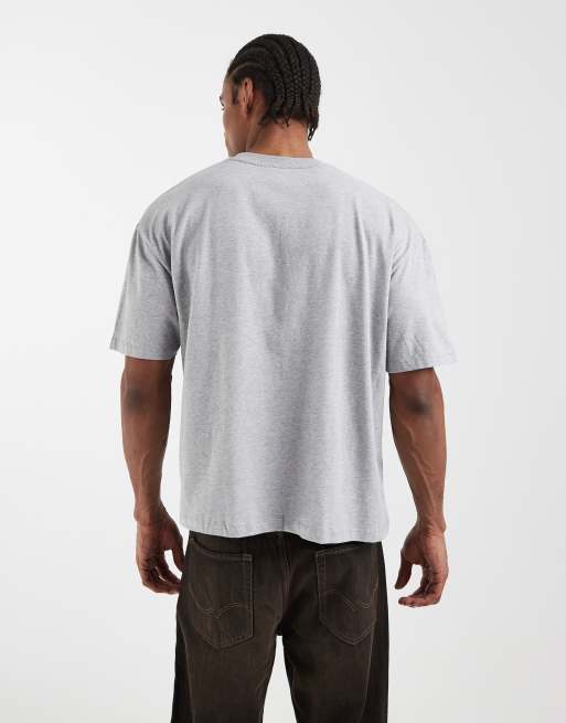 Camiseta gris de corte cuadrado extragrande con estampado gráfico de limones de ASOS DESIGN, 3 de 5