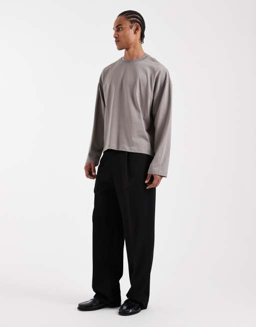 Camiseta gris de corte cuadrado extragrande de tejido grueso de ASOS DESIGN, 2 de 5