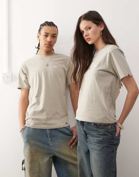 Camiseta gris de corte estándar con logo en la parte izquierda del pecho de Vans - view 1