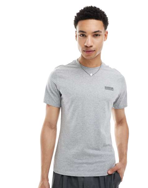 Camiseta gris de corte slim con logo Throttle exclusiva en ASOS de Barbour International - view 1