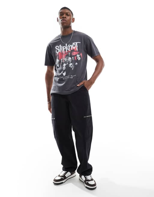 Camiseta gris de corte suelto con diseño de Slipknot premium de Cotton On, 3 de 4
