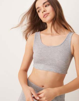 Camiseta gris de tirantes de canalé de New Look (parte de un conjunto) - view 1