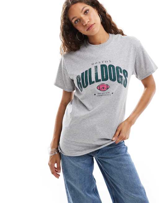 Camiseta gris extragrande con estampado gráfico 