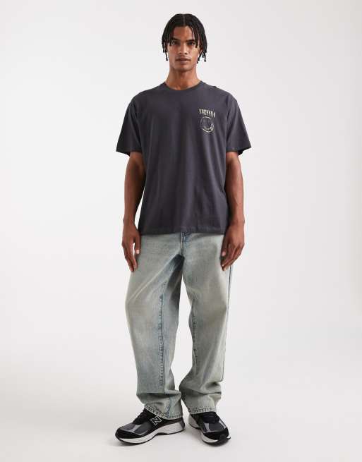 Camiseta gris extragrande con estampado "Nirvana" de Jack & Jones, 2 de 5