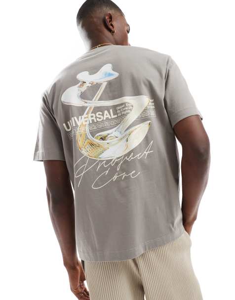 Camiseta gris extragrande con estampado trasero de Jack & Jones - view 1