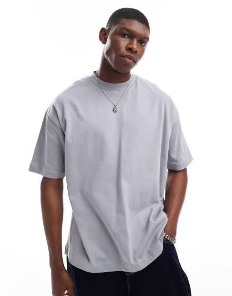 Camiseta gris extragrande de tejido grueso de 240 g/m2 de ASOS DESIGN - view 1