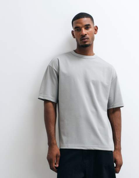 Camiseta gris extragrande de tejido grueso de mezcla de algodón breatheMAX™ de ASOS DESIGN - view 1