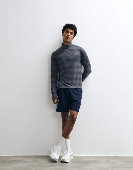 Camiseta gris granito con cremallera corta para correr Velociti de Under Armour, 4 de 5