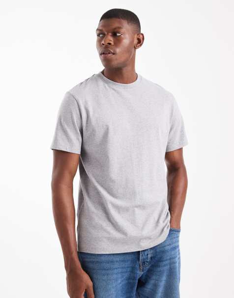 Camiseta gris jaspeado básica de corte estándar Essentials de ASOS DESIGN - view 1