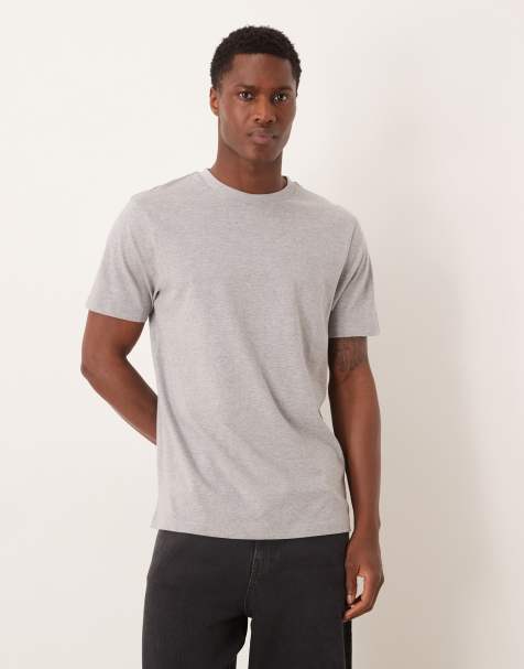Camiseta gris jaspeado básica de corte estándar Essentials de ASOS DESIGN - view 1