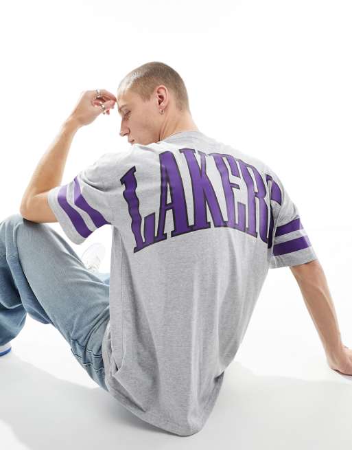 Camiseta gris jaspeado con diseño de los LA Lakers de New Era