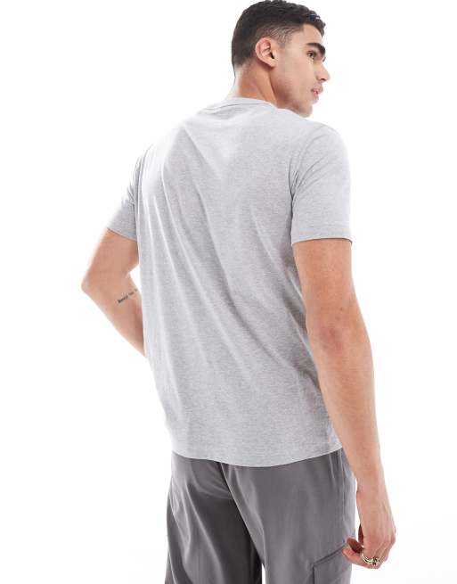 Camiseta gris jaspeado con estampado delantero de escudo y logo de GANT, 3 de 4